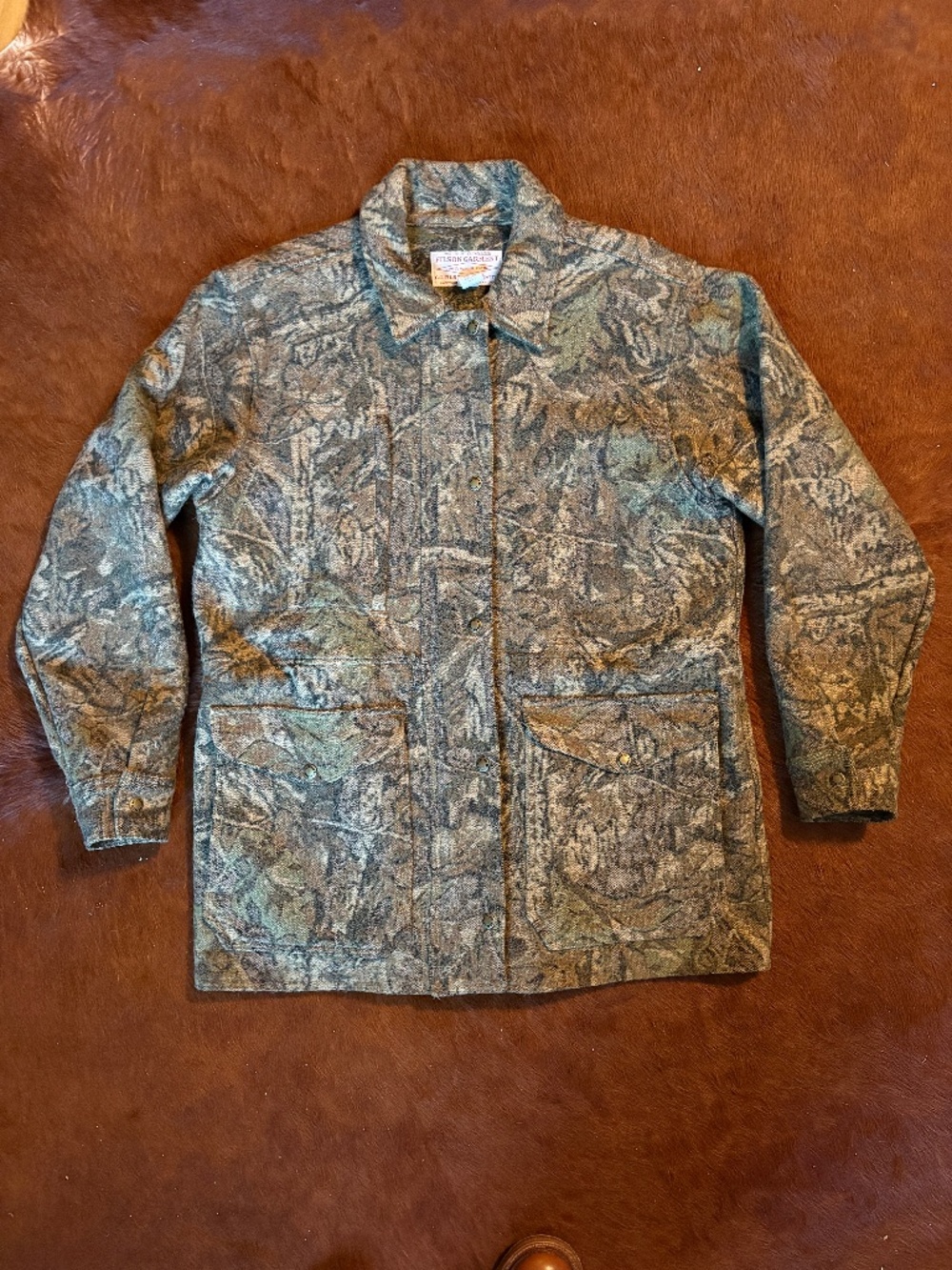 RARE Filson #109 (Bowman/"Weekender") Wool Timber Camouflage Coat, Large